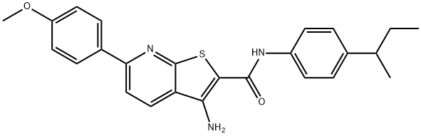 3-amino-N-(4-sec-butylphenyl)-6-(4-methoxyphenyl)thieno[2,3-b]pyridine-2-carboxamide Structure