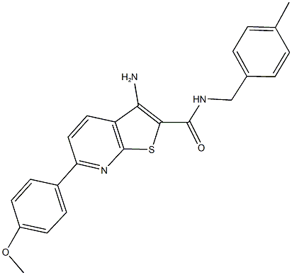 3-amino-6-(4-methoxyphenyl)-N-(4-methylbenzyl)thieno[2,3-b]pyridine-2-carboxamide Structure