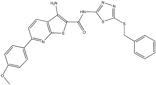 3-amino-N-[5-(benzylsulfanyl)-1,3,4-thiadiazol-2-yl]-6-(4-methoxyphenyl)thieno[2,3-b]pyridine-2-carboxamide Structure