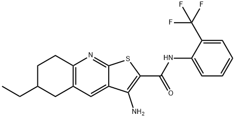 3-amino-6-ethyl-N-[2-(trifluoromethyl)phenyl]-5,6,7,8-tetrahydrothieno[2,3-b]quinoline-2-carboxamide 구조식 이미지