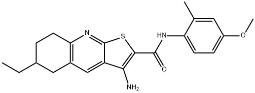 3-amino-6-ethyl-N-(4-methoxy-2-methylphenyl)-5,6,7,8-tetrahydrothieno[2,3-b]quinoline-2-carboxamide Structure