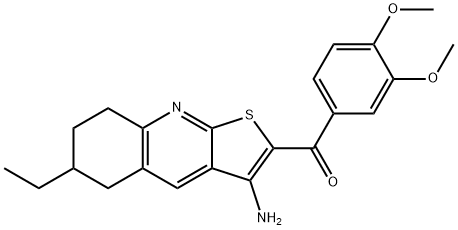 (3-amino-6-ethyl-5,6,7,8-tetrahydrothieno[2,3-b]quinolin-2-yl)(3,4-dimethoxyphenyl)methanone Structure