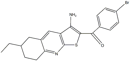 (3-amino-6-ethyl-5,6,7,8-tetrahydrothieno[2,3-b]quinolin-2-yl)(4-bromophenyl)methanone 구조식 이미지