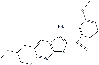 (3-amino-6-ethyl-5,6,7,8-tetrahydrothieno[2,3-b]quinolin-2-yl)(3-methoxyphenyl)methanone 구조식 이미지