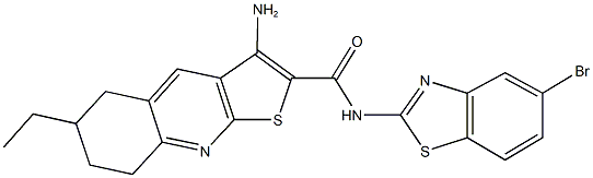 3-amino-N-(5-bromo-1,3-benzothiazol-2-yl)-6-ethyl-5,6,7,8-tetrahydrothieno[2,3-b]quinoline-2-carboxamide 구조식 이미지