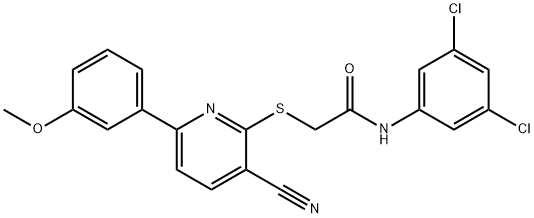 2-{[3-cyano-6-(3-methoxyphenyl)-2-pyridinyl]sulfanyl}-N-(3,5-dichlorophenyl)acetamide Structure