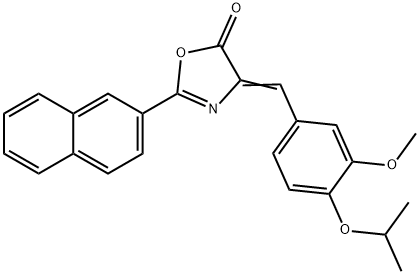 4-(4-isopropoxy-3-methoxybenzylidene)-2-(2-naphthyl)-1,3-oxazol-5(4H)-one 구조식 이미지