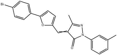 4-{[5-(4-bromophenyl)-2-furyl]methylene}-5-methyl-2-(3-methylphenyl)-2,4-dihydro-3H-pyrazol-3-one Structure