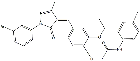 2-(4-{[1-(3-bromophenyl)-3-methyl-5-oxo-1,5-dihydro-4H-pyrazol-4-ylidene]methyl}-2-ethoxyphenoxy)-N-(4-methylphenyl)acetamide Structure