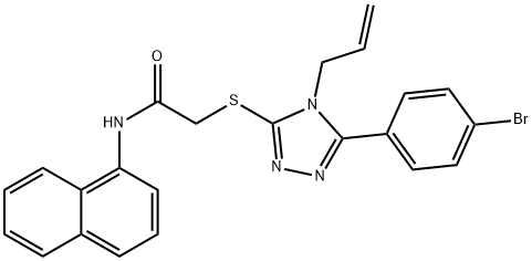 2-{[4-allyl-5-(4-bromophenyl)-4H-1,2,4-triazol-3-yl]sulfanyl}-N-(1-naphthyl)acetamide 구조식 이미지