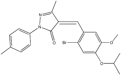 4-(2-bromo-4-isopropoxy-5-methoxybenzylidene)-5-methyl-2-(4-methylphenyl)-2,4-dihydro-3H-pyrazol-3-one Structure