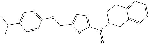 [5-(3,4-dihydroisoquinolin-2(1H)-ylcarbonyl)-2-furyl]methyl 4-isopropylphenyl ether 구조식 이미지