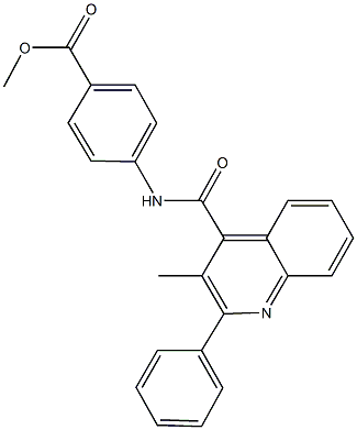 methyl 4-{[(3-methyl-2-phenylquinolin-4-yl)carbonyl]amino}benzoate 구조식 이미지