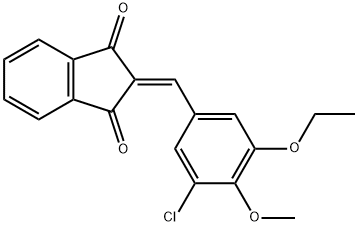 2-(3-chloro-5-ethoxy-4-methoxybenzylidene)-1H-indene-1,3(2H)-dione 구조식 이미지