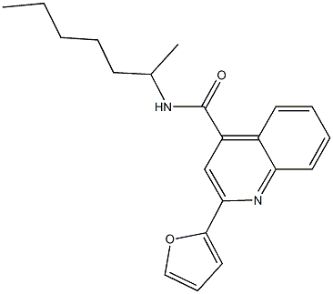 2-(2-furyl)-N-(1-methylhexyl)-4-quinolinecarboxamide 구조식 이미지