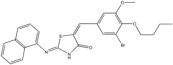 5-(3-bromo-4-butoxy-5-methoxybenzylidene)-2-(1-naphthylimino)-1,3-thiazolidin-4-one 구조식 이미지