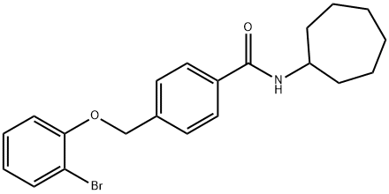 4-[(2-bromophenoxy)methyl]-N-cycloheptylbenzamide 구조식 이미지