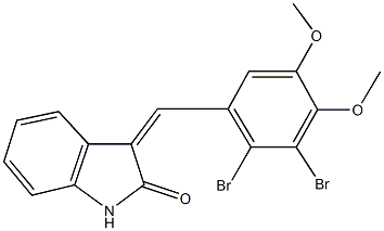 3-(2,3-dibromo-4,5-dimethoxybenzylidene)-1,3-dihydro-2H-indol-2-one Structure