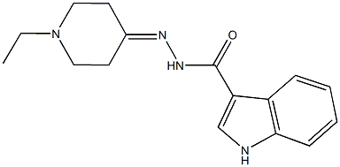 N'-(1-ethyl-4-piperidinylidene)-1H-indole-3-carbohydrazide 구조식 이미지