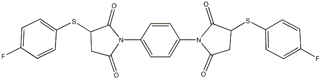 3-[(4-fluorophenyl)sulfanyl]-1-(4-{3-[(4-fluorophenyl)sulfanyl]-2,5-dioxo-1-pyrrolidinyl}phenyl)-2,5-pyrrolidinedione Structure