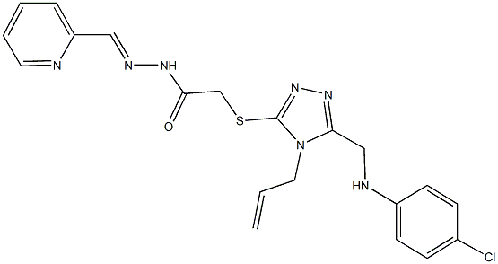 2-({4-allyl-5-[(4-chloroanilino)methyl]-4H-1,2,4-triazol-3-yl}sulfanyl)-N'-(2-pyridinylmethylene)acetohydrazide Structure