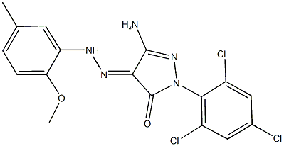 3-amino-1-(2,4,6-trichlorophenyl)-1H-pyrazole-4,5-dione 4-[(2-methoxy-5-methylphenyl)hydrazone] 구조식 이미지