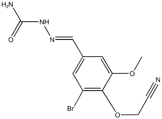 {4-[2-(aminocarbonyl)carbohydrazonoyl]-2-bromo-6-methoxyphenoxy}acetonitrile Structure