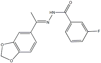 N'-[1-(1,3-benzodioxol-5-yl)ethylidene]-3-fluorobenzohydrazide 구조식 이미지