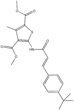 dimethyl 5-{[3-(4-tert-butylphenyl)acryloyl]amino}-3-methyl-2,4-thiophenedicarboxylate Structure