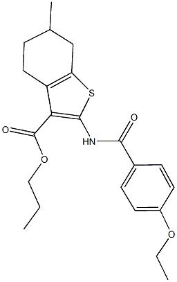 propyl 2-[(4-ethoxybenzoyl)amino]-6-methyl-4,5,6,7-tetrahydro-1-benzothiophene-3-carboxylate Structure