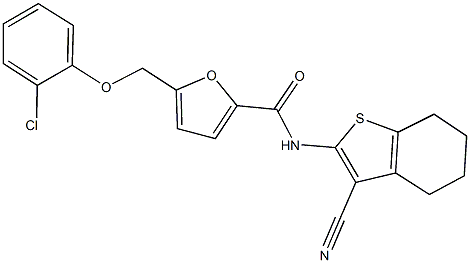 5-[(2-chlorophenoxy)methyl]-N-(3-cyano-4,5,6,7-tetrahydro-1-benzothien-2-yl)-2-furamide Structure