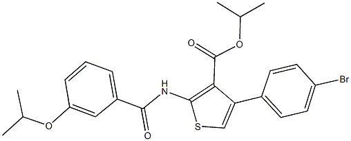 isopropyl 4-(4-bromophenyl)-2-[(3-isopropoxybenzoyl)amino]-3-thiophenecarboxylate 구조식 이미지