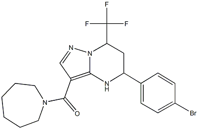 3-(1-azepanylcarbonyl)-5-(4-bromophenyl)-7-(trifluoromethyl)-4,5,6,7-tetrahydropyrazolo[1,5-a]pyrimidine Structure
