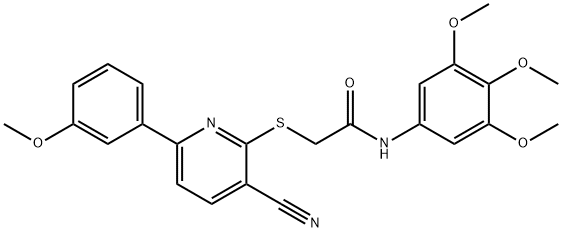 2-{[3-cyano-6-(3-methoxyphenyl)-2-pyridinyl]sulfanyl}-N-(3,4,5-trimethoxyphenyl)acetamide Structure