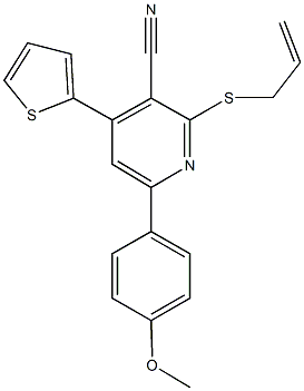 2-(allylsulfanyl)-6-(4-methoxyphenyl)-4-thien-2-ylnicotinonitrile Structure