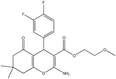 2-methoxyethyl 2-amino-4-(3,4-difluorophenyl)-7,7-dimethyl-5-oxo-5,6,7,8-tetrahydro-4H-chromene-3-carboxylate Structure