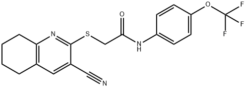 2-[(3-cyano-5,6,7,8-tetrahydro-2-quinolinyl)sulfanyl]-N-[4-(trifluoromethoxy)phenyl]acetamide Structure