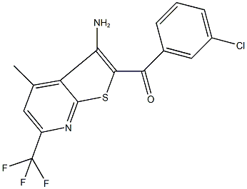 [3-amino-4-methyl-6-(trifluoromethyl)thieno[2,3-b]pyridin-2-yl](3-chlorophenyl)methanone 구조식 이미지