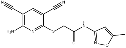 2-[(6-amino-3,5-dicyano-2-pyridinyl)sulfanyl]-N-(5-methyl-3-isoxazolyl)acetamide Structure