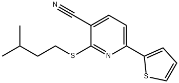 2-(isopentylsulfanyl)-6-(2-thienyl)nicotinonitrile 구조식 이미지