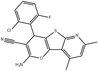 2-amino-4-(2-chloro-6-fluorophenyl)-7,9-dimethyl-4H-pyrano[2',3':4,5]thieno[2,3-b]pyridine-3-carbonitrile Structure