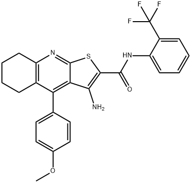 3-amino-4-(4-methoxyphenyl)-N-[2-(trifluoromethyl)phenyl]-5,6,7,8-tetrahydrothieno[2,3-b]quinoline-2-carboxamide 구조식 이미지