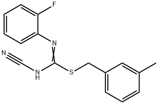 3-methylbenzyl N'-cyano-N-(2-fluorophenyl)imidothiocarbamate 구조식 이미지