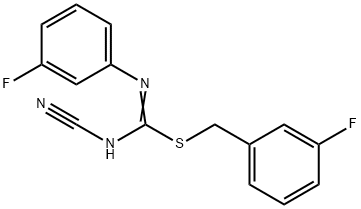 3-fluorobenzyl N'-cyano-N-(3-fluorophenyl)imidothiocarbamate 구조식 이미지