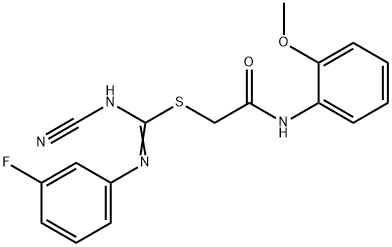 2-(2-methoxyanilino)-2-oxoethyl N'-cyano-N-(3-fluorophenyl)imidothiocarbamate 구조식 이미지