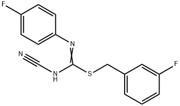 3-fluorobenzyl N'-cyano-N-(4-fluorophenyl)imidothiocarbamate 구조식 이미지