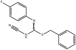 benzyl N'-cyano-N-(4-fluorophenyl)imidothiocarbamate 구조식 이미지