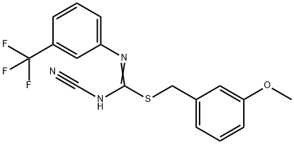 3-methoxybenzyl N'-cyano-N-[3-(trifluoromethyl)phenyl]imidothiocarbamate 구조식 이미지