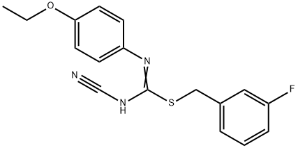 3-fluorobenzyl N'-cyano-N-(4-ethoxyphenyl)imidothiocarbamate Structure