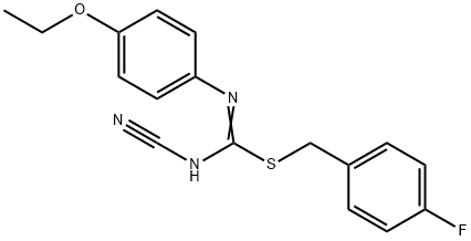 4-fluorobenzyl N'-cyano-N-(4-ethoxyphenyl)imidothiocarbamate 구조식 이미지